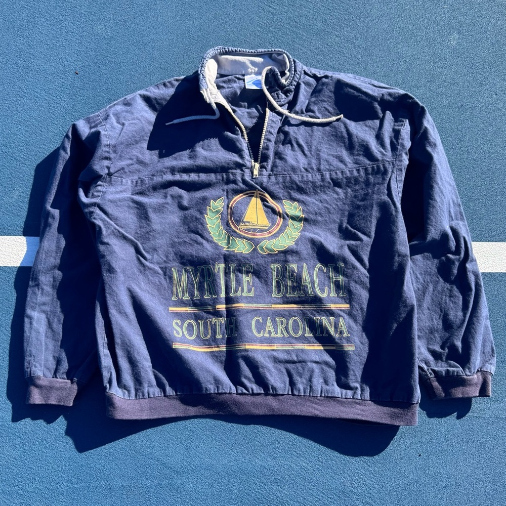 Vintage Myrtle Beach Quarter Zip Pull Over Windbreaker Jacket Mens M